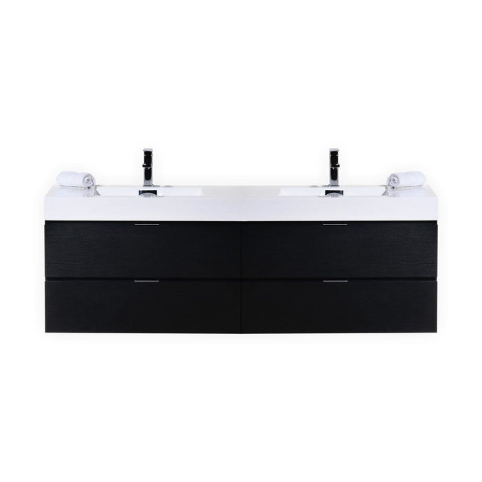 KubeBath Bliss Double Sink Wall Mount Modern Bathroom Vanity KubeBath