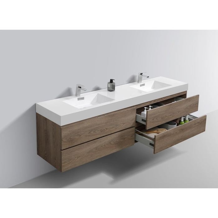 KubeBath Bliss Double Sink Wall Mount Modern Bathroom Vanity KubeBath