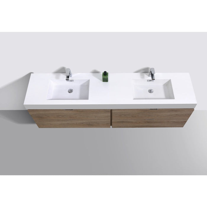 KubeBath Bliss Double Sink Wall Mount Modern Bathroom Vanity KubeBath