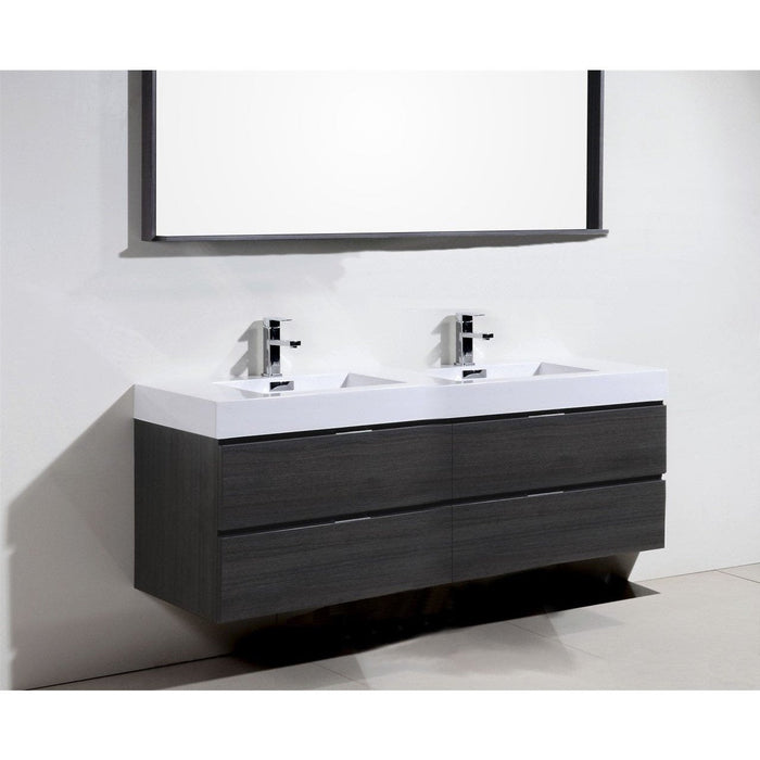 KubeBath Bliss Double Sink Wall Mount Modern Bathroom Vanity KubeBath
