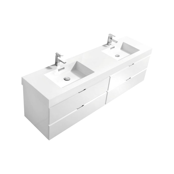 KubeBath Bliss Double Sink Wall Mount Modern Bathroom Vanity KubeBath
