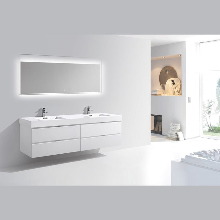 KubeBath Bliss Double Sink Wall Mount Modern Bathroom Vanity KubeBath