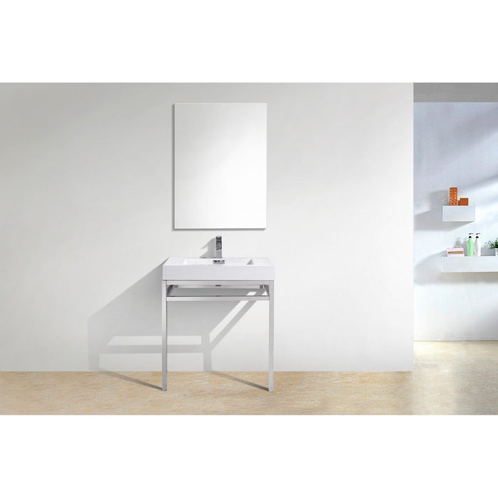 KubeBath Cisco Stainless Steel Console with Acrylic Sink KubeBath