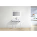 KubeBath Haus Stainless Steel Console with White Acrylic Sink KubeBath