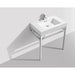 KubeBath Haus Stainless Steel Console with White Acrylic Sink KubeBath