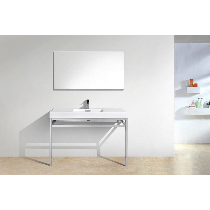 KubeBath Cisco Stainless Steel Console with Acrylic Sink KubeBath