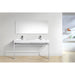 KubeBath Haus 60" Stainless Steel Console with White Acrylic Sink KubeBath