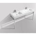 KubeBath Haus 60" Stainless Steel Console with White Acrylic Sink KubeBath