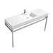 KubeBath Haus 60" Stainless Steel Console with White Acrylic Sink KubeBath