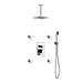 KubeBath Aqua Piazza Shower Set with Ceiling Mount Square Rain Shower, Handheld and 4 Body Jets KubeBath