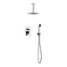 KubeBath Aqua Piazza Shower Set with Ceiling Mount Square Rain Shower and Handheld KubeBath