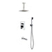 KubeBath Aqua Piazza Shower Set with Ceiling Mount Square Rain Shower, Handheld and Tub Filler KubeBath