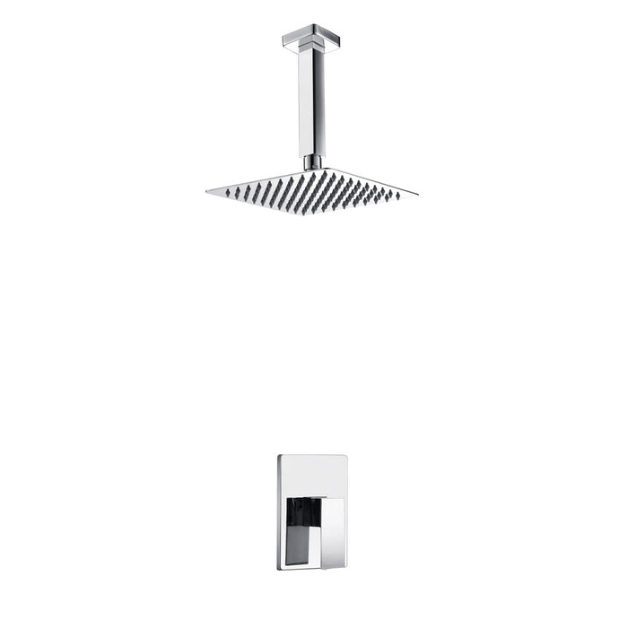 KubeBath Aqua Piazza Shower Set with Ceiling Mount Square Rain Shower KubeBath