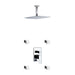 KubeBath Aqua Piazza Shower Set with Ceiling Mount Square Rain Shower and 4 Body Jets KubeBath