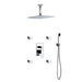 KubeBath Aqua Piazza Shower Set with Ceiling Mount Square Rain Shower, Handheld and 4 Body Jets KubeBath