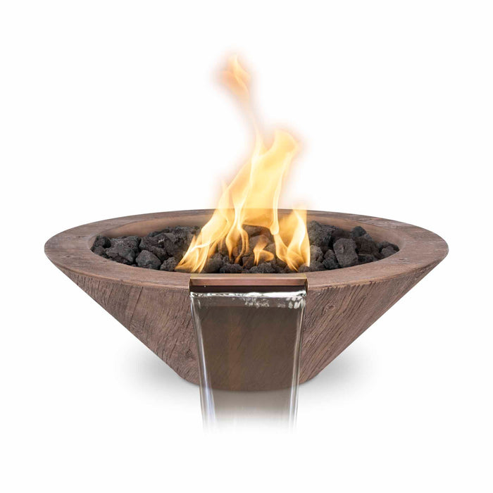 The Outdoor Plus Cazo Fire & Water Bowl | Wood Grain Concrete The Outdoor Plus
