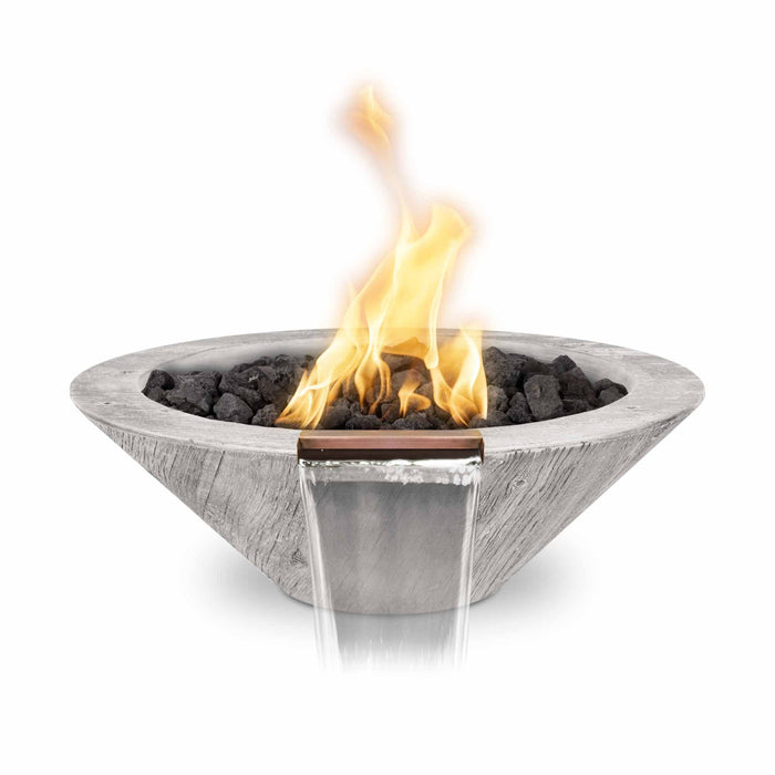 The Outdoor Plus Cazo Fire & Water Bowl | Wood Grain Concrete The Outdoor Plus