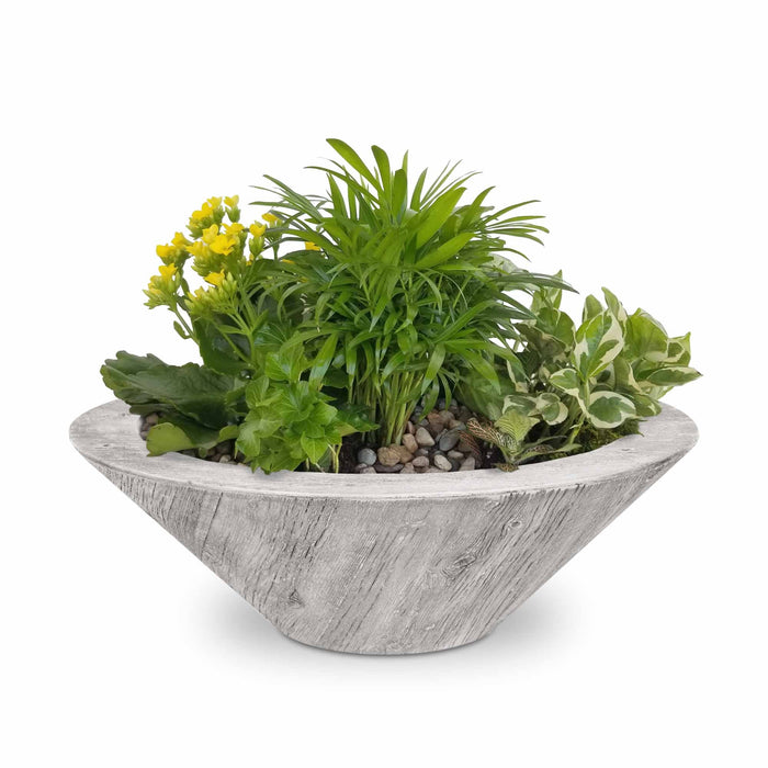 The Outdoor Plus Cazo Planter Bowl | Wood Grain Concrete The Outdoor Plus