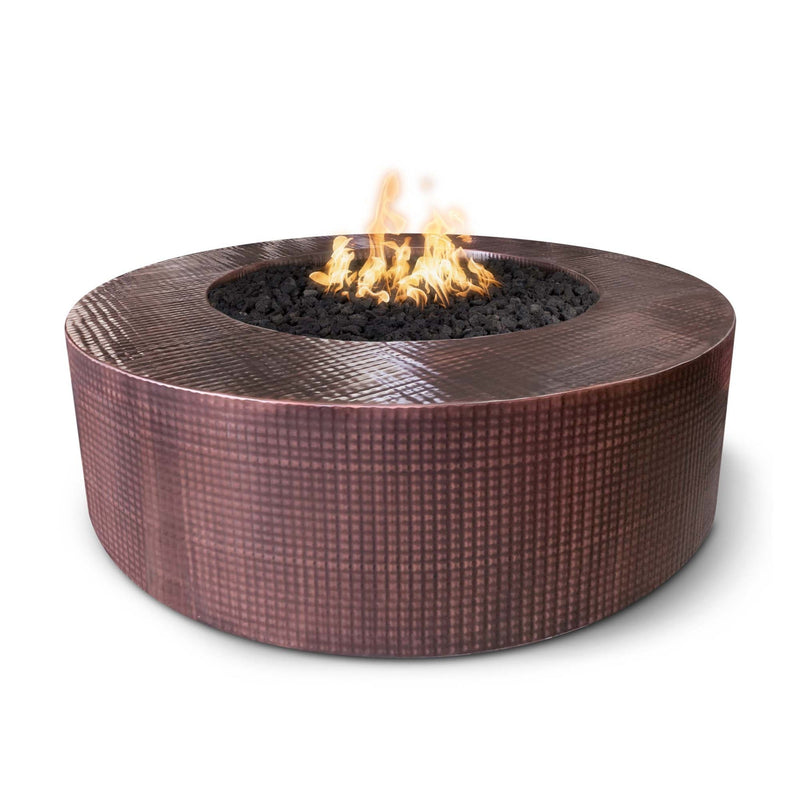 The Outdoor Plus 18" Tall Round Unity Fire Pit | Hammered Copper