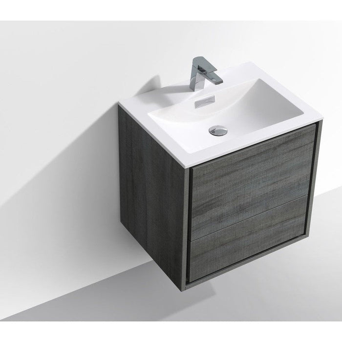 KubeBath DeLusso Wall Mount Modern Bathroom Vanity KubeBath