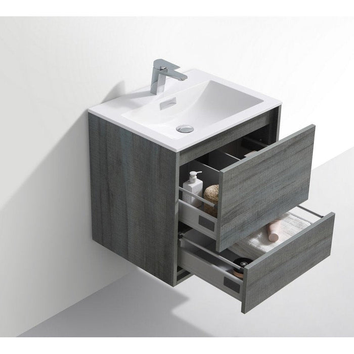 KubeBath DeLusso Wall Mount Modern Bathroom Vanity KubeBath
