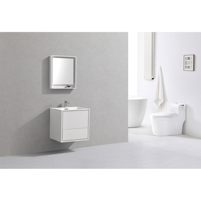 KubeBath DeLusso Wall Mount Modern Bathroom Vanity KubeBath