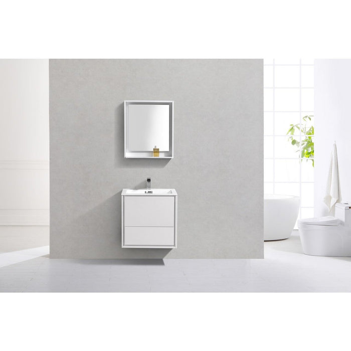 KubeBath DeLusso Wall Mount Modern Bathroom Vanity KubeBath