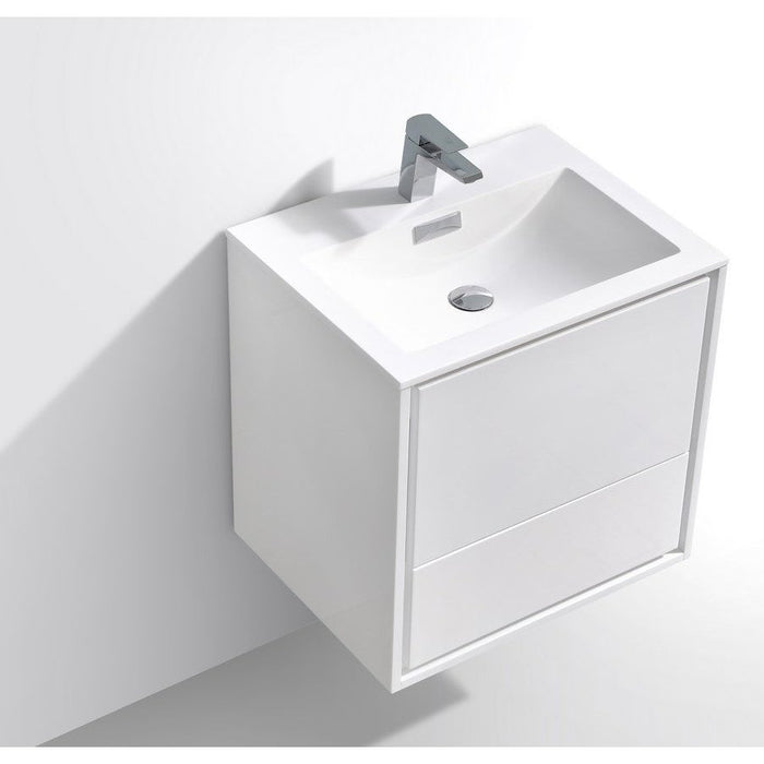 KubeBath DeLusso Wall Mount Modern Bathroom Vanity KubeBath