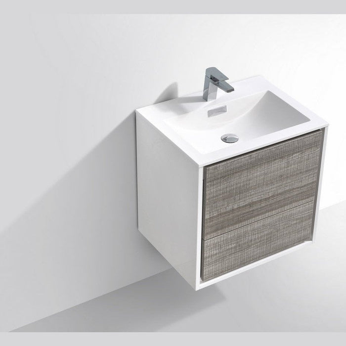 KubeBath DeLusso Wall Mount Modern Bathroom Vanity KubeBath