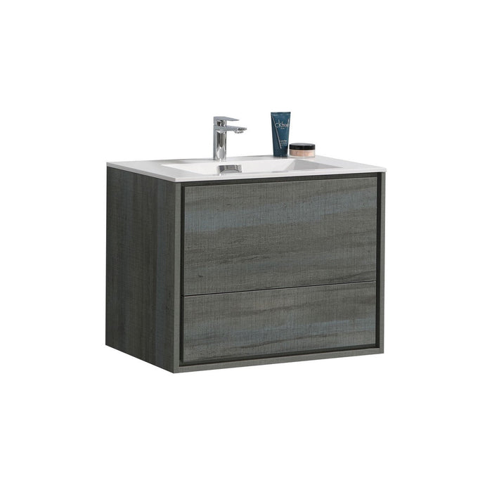 KubeBath DeLusso Wall Mount Modern Bathroom Vanity KubeBath