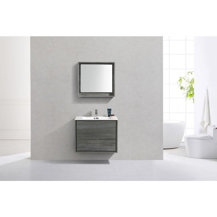 KubeBath DeLusso Wall Mount Modern Bathroom Vanity KubeBath