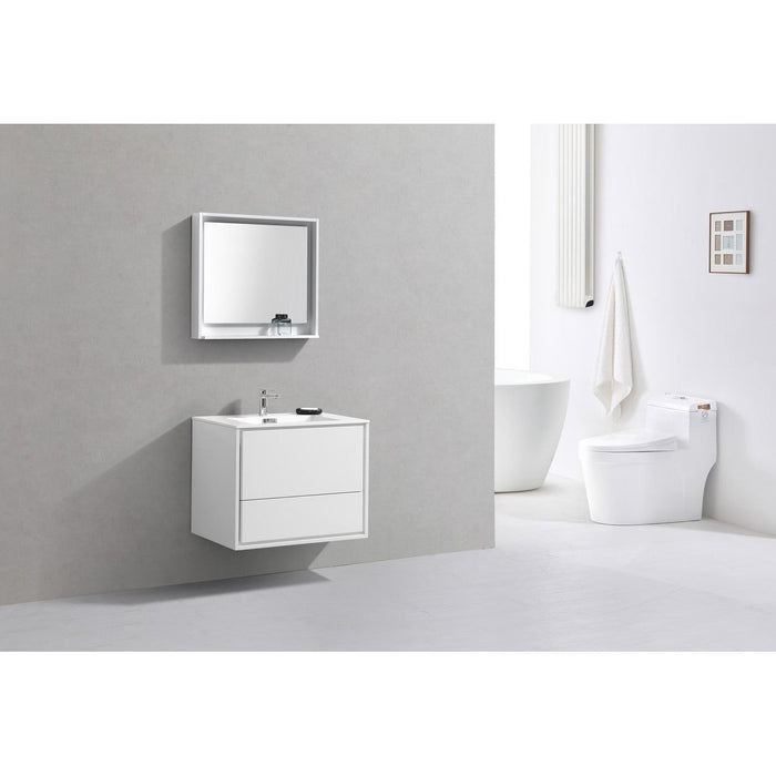 KubeBath DeLusso Wall Mount Modern Bathroom Vanity KubeBath