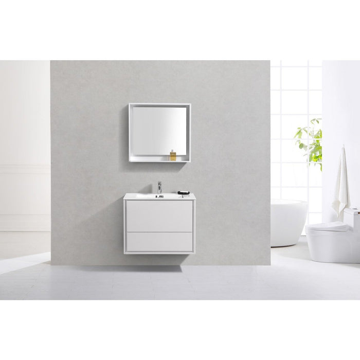 KubeBath DeLusso Wall Mount Modern Bathroom Vanity KubeBath
