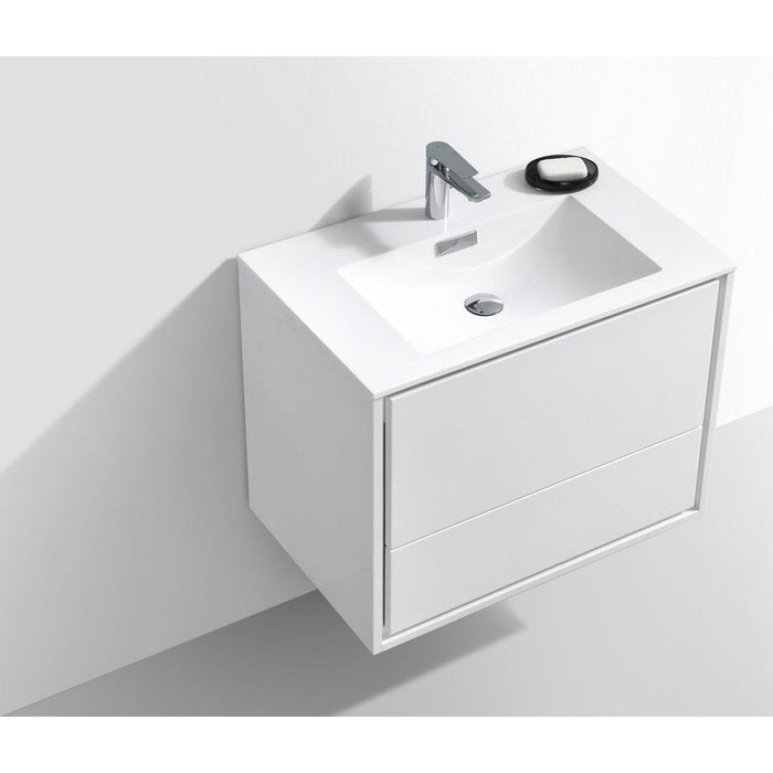 KubeBath DeLusso Wall Mount Modern Bathroom Vanity KubeBath