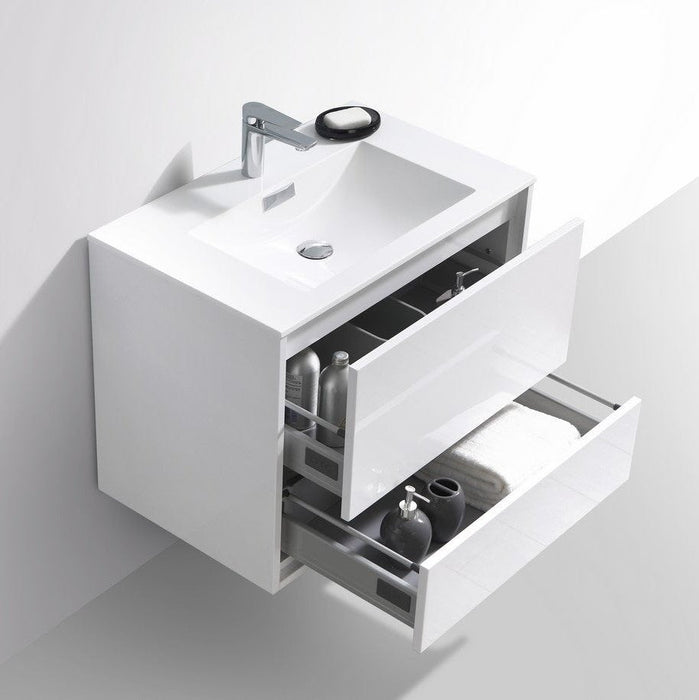 KubeBath DeLusso Wall Mount Modern Bathroom Vanity KubeBath