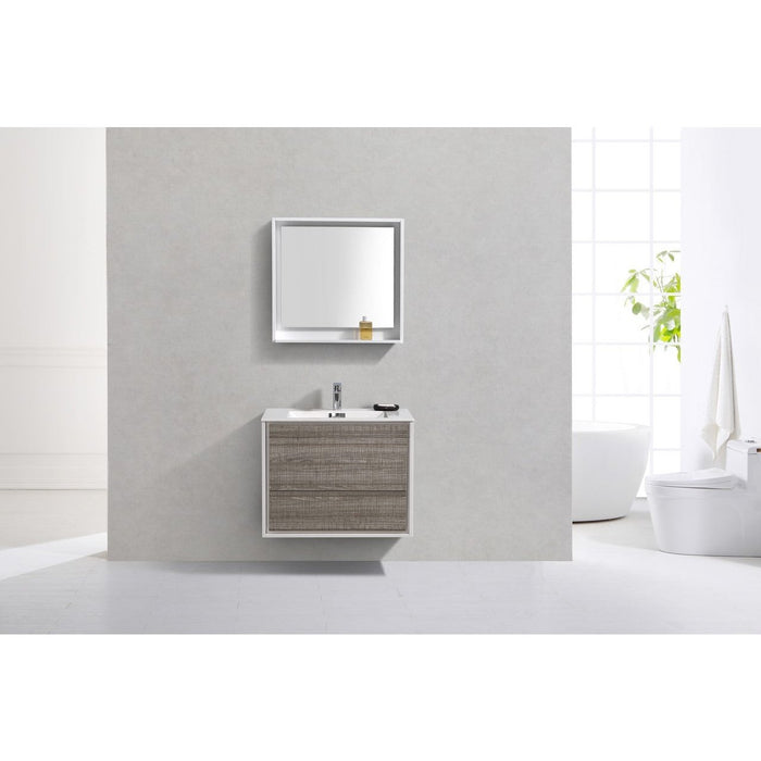 KubeBath DeLusso Wall Mount Modern Bathroom Vanity KubeBath