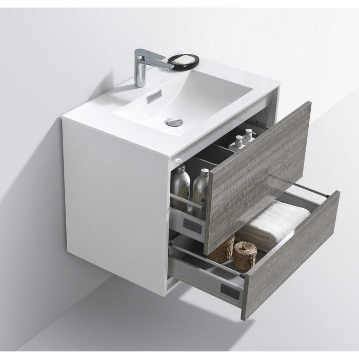 KubeBath DeLusso Wall Mount Modern Bathroom Vanity KubeBath