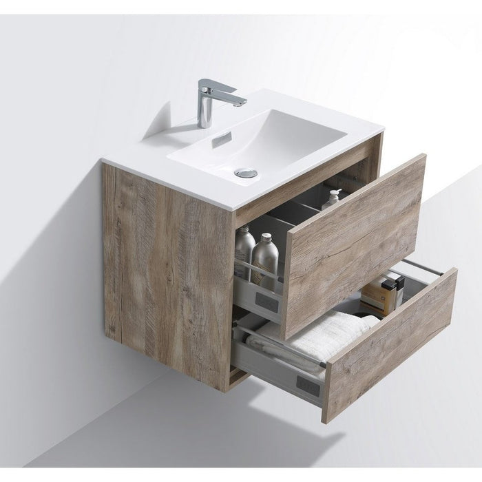KubeBath DeLusso Wall Mount Modern Bathroom Vanity KubeBath