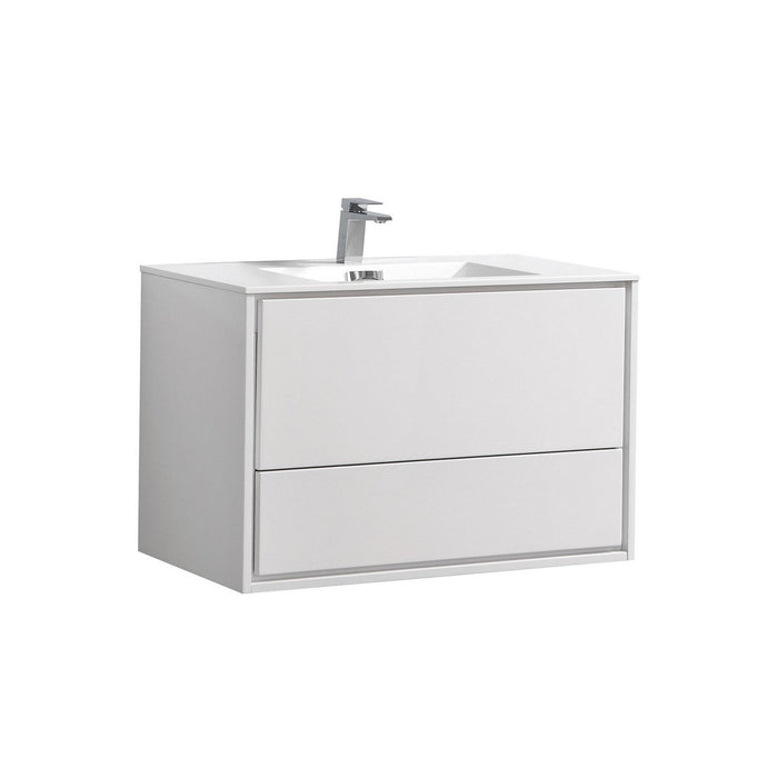 KubeBath DeLusso 36" Wall Mount Modern Bathroom Vanity KubeBath
