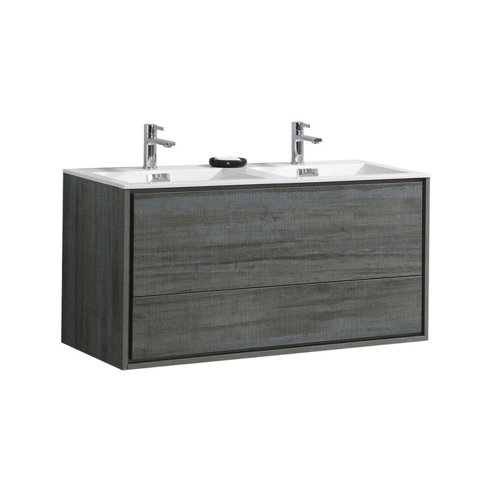 KubeBath DeLusso 48" Wall Mount Modern Bathroom Vanity KubeBath