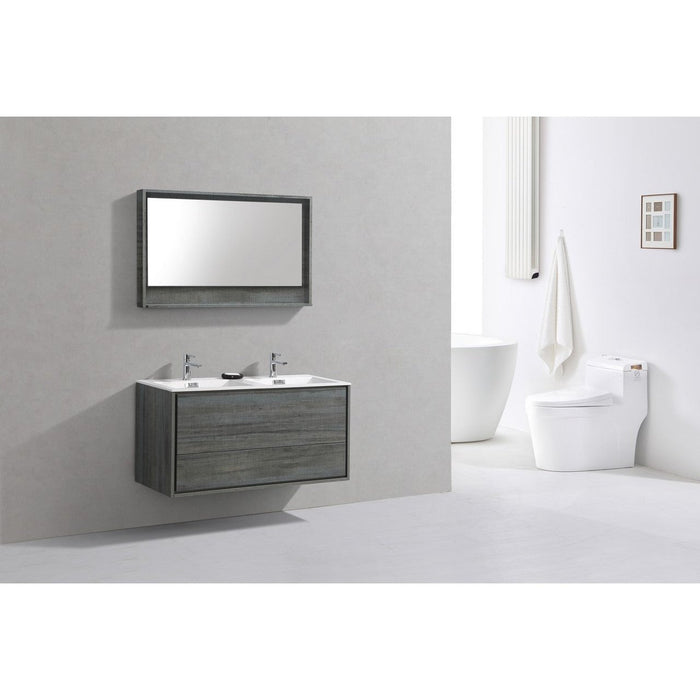 KubeBath DeLusso 48" Wall Mount Modern Bathroom Vanity KubeBath