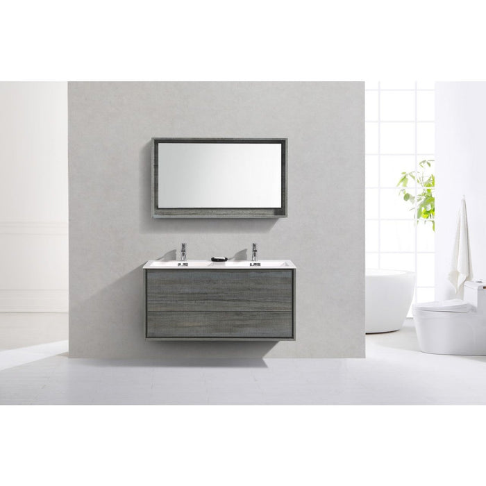 KubeBath DeLusso 48" Wall Mount Modern Bathroom Vanity KubeBath