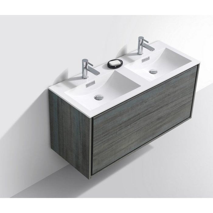 KubeBath DeLusso 48" Wall Mount Modern Bathroom Vanity KubeBath