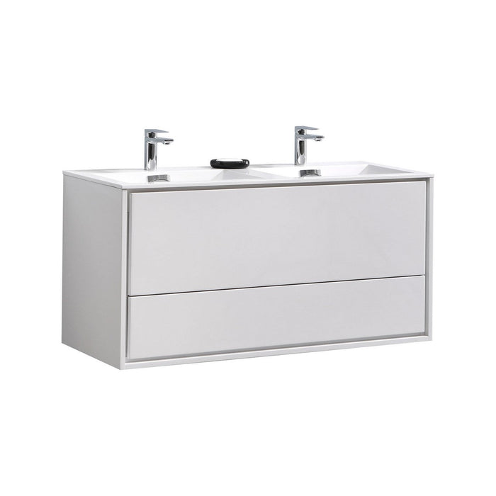 KubeBath DeLusso 48" Wall Mount Modern Bathroom Vanity KubeBath