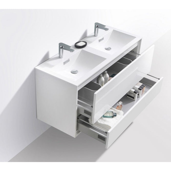 KubeBath DeLusso 48" Wall Mount Modern Bathroom Vanity KubeBath
