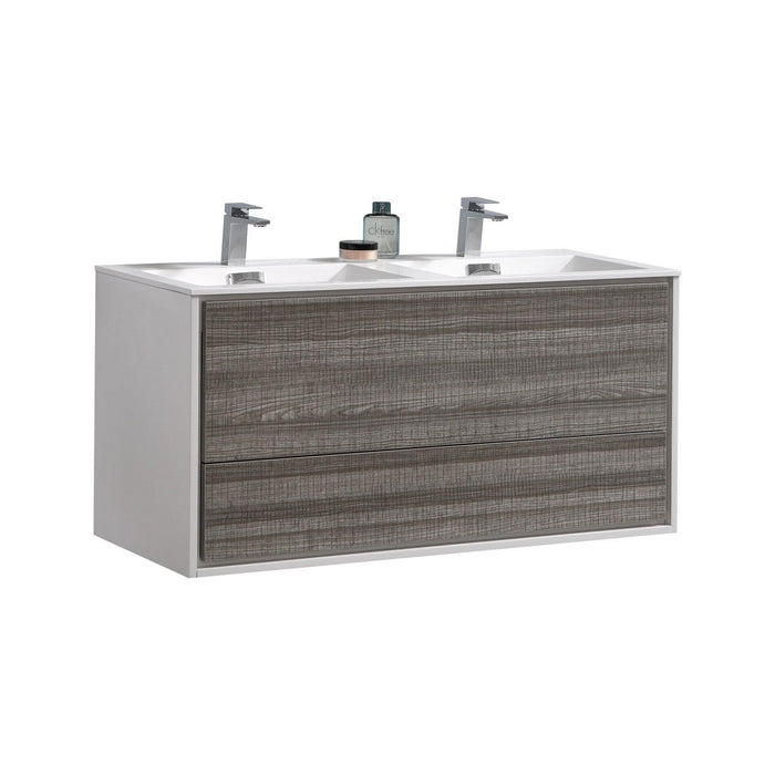 KubeBath DeLusso 48" Wall Mount Modern Bathroom Vanity KubeBath