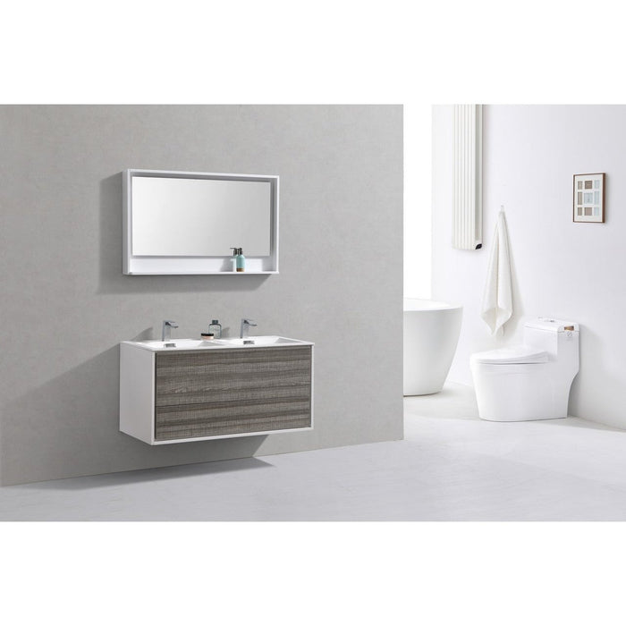 KubeBath DeLusso 48" Wall Mount Modern Bathroom Vanity KubeBath