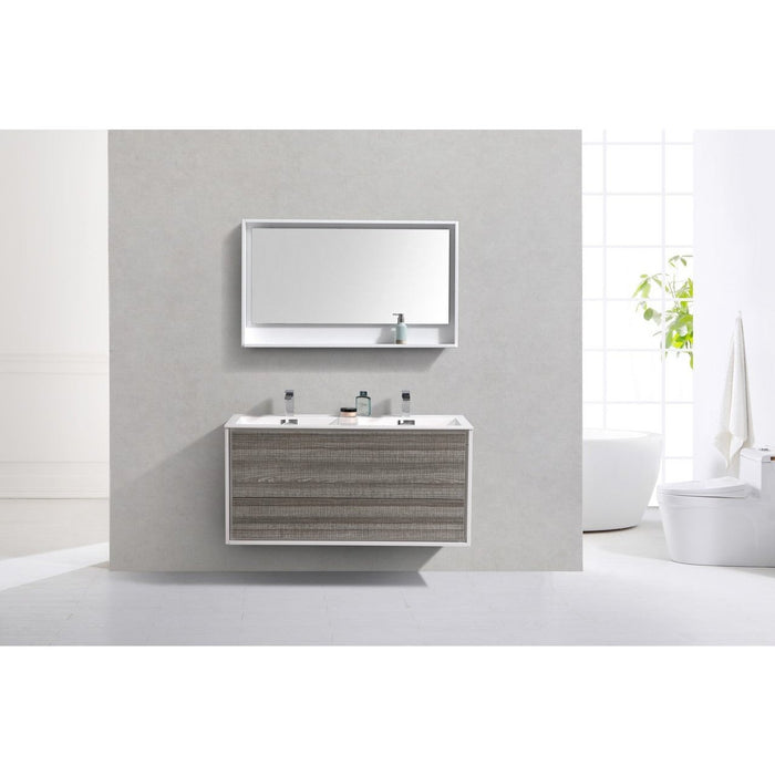 KubeBath DeLusso 48" Wall Mount Modern Bathroom Vanity KubeBath