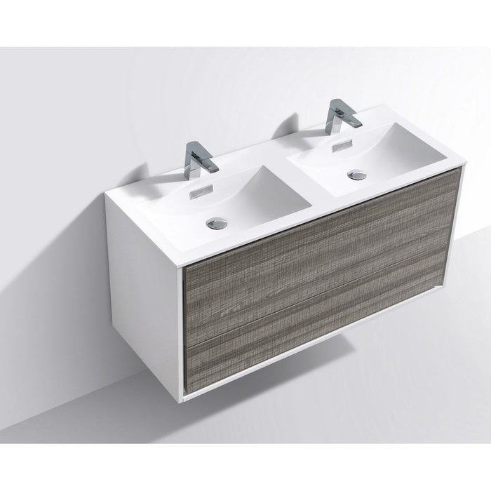 KubeBath DeLusso 48" Wall Mount Modern Bathroom Vanity KubeBath