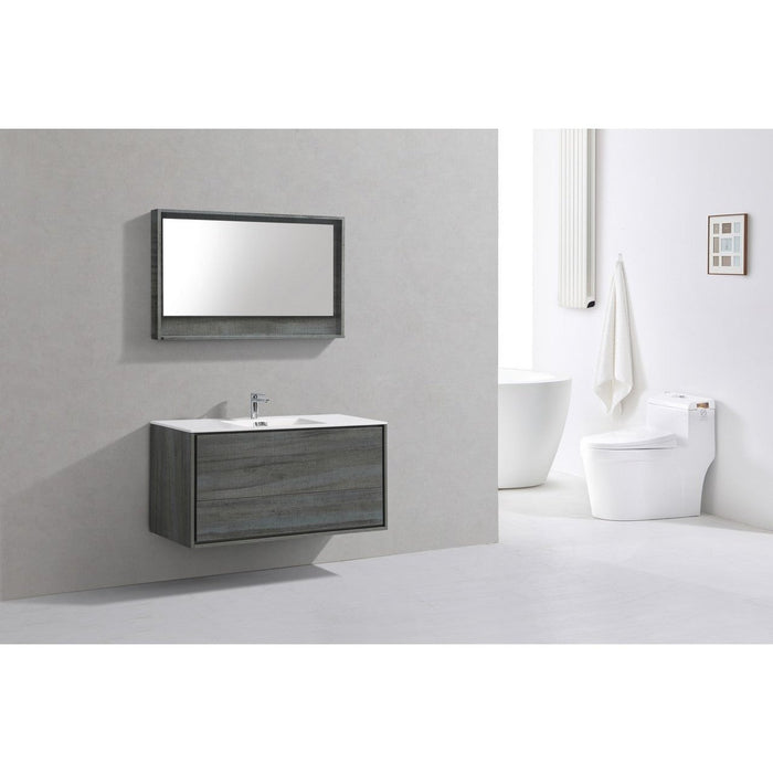 KubeBath DeLusso 48" Wall Mount Modern Bathroom Vanity KubeBath